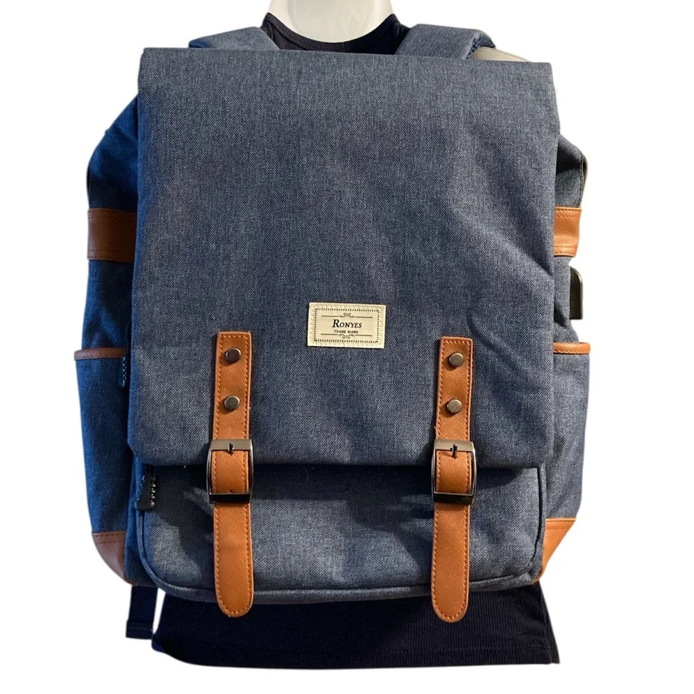Ronyes Vintage Laptop Backpack for Women Men,15.6 inch Bookbag NWOT